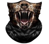 Protection du Visage Lion À Gueule Ouverte Marron Multifonctionnel Décoration Faciale Unisexe Bandeaux pour Moto Yoga Femme