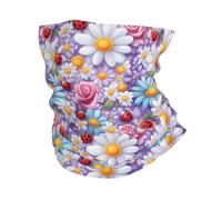 Protection du Visage Mignonne Ladybug Fleur Dessin Animé Élastique Écharpe Tube Multi-Usage Cache-Cou pour Randonnée Yoga Jogging