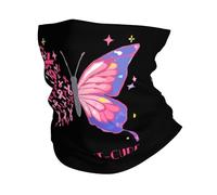Protection du Visage Papillon De Sensibilisation Au Cancer du Sein « Espoir, Combattre, Guérir » Multi-Usage Chapeaux Demi-Visage Imprimé Echarpe Gaiter pour Ski Extérieur Sports
