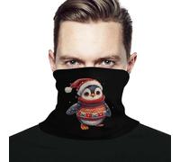 Protection du Visage Pingouin Portant Un Pull de Noël Élastique Bande de Cheveux Ultra-Douce Gaiter pour Randonnée Jogging 26X30cm