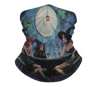 Protection du Visage Un Adorable Fantôme avec Un Chapeau De Sorcière À Carreaux Roses Écharpe Tube Unisexe Séchage Rapide Headwrap pour Sports Moto Jogging 25X50Cm