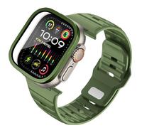 Protection Ecran & Bracelets pour Apple Watch Ultra 2 49 mm,Gel de Silice Bracelets,Ecran Tactile Sensible Protecteur D'écran en Alliage D'aluminium Compatible avec Apple Watch Series Ultra Ultra 2