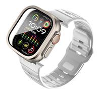 Protection Ecran & Bracelets pour Apple Watch Ultra 2 49 mm,Gel de Silice Bracelets,Ecran Tactile Sensible Protecteur D'écran en Alliage D'aluminium Compatible avec Apple Watch Series Ultra Ultra 2