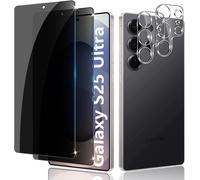 Protection Écran Confidentialité Samsung Galaxy S25 Ultra 5g - Pack 2 Verres Trempés Anti-Espion 9h + 2 Protège-Objectifs Caméra, 0,33 Mm Oléophobe