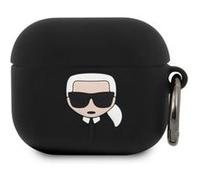 Karl Lagerfeld – Coque pour AirPods 3 – Silicone souple avec anneau intégré – Noir G