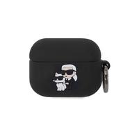 Karl Lagerfeld Coque pour AirPods Pro – Anti-choc en silicone avec anneau noir