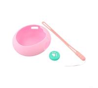 Protection en silicone pour Tamagotchi Paradise avec touches et cordon supportant le fonctionnement complet de l'appareil tout en protégeant contre les chutes et les abrasions (coque + capuchon rose)