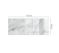 Protection En Verre Poêle Motif Marbré avec Veines Blanc Carrée Rectangulaire