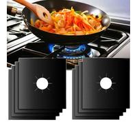 Protection Gazinière Réutilisable 5 Trous, Plaque de Cuisson Gaz Universel | Protection d'Ecran Feuilles de Cuisson à Gaz,Fibre de Verre Protège Plaque ,aux Hautes températures