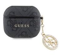 Coque pour Airpods 3 4G Script avec Charm Scintillant Ornée de Strass Noir