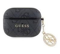 Guess Coque pour AirPods Pro Script 4G avec charm scintillant orné de strass Noir