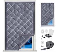 Protection Hiver Pare-brise, Section Transparente, Housse Tissu Imperméable | Protection Isolante Fenêtre Hiver, Panneau Transparent, Multicouche, Attaches d’enroulement(Gris,26x32in/65x80cm)