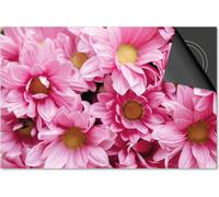 Protection induction 59x52 - plaque de recouvrement induction matt- Dietrix Protection de table de cuisson- DELUXE - Flowers 6 - Pâquerette en gros plan