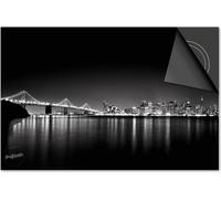 Protection induction 60x52 - plaque de recouvrement induction mat- Dietrix protection de table de cuisson- DELUXE - Villes - San Francisco Ville Noir Blanc