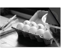 Protection induction 60x52 - plaque de recouvrement induction mat- Dietrix protection table de cuisson- Base - Food - oeufs en carton noir et blanc