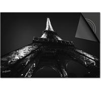 Protection induction 65x52 - plaque de recouvrement induction matt- Dietrix Protection de table de cuisson- Exclusif - Villes - Paris Tour Eiffel Noir Blanc