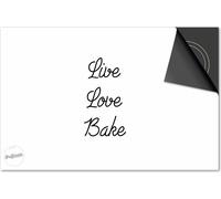 Protection induction 65x52 - plaque de recouvrement induction matt- Dietrix Protection de table de cuisson- Exclusif - Citations - Live Love Bake Blanc