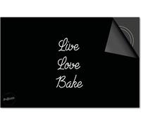 Protection induction 71x52 - plaque de recouvrement induction matt- Dietrix protection de table de cuisson- DELUXE - Citations - Live Love Bake Noir