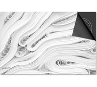 Protection induction 71x52 - plaque de recouvrement induction matt- Dietrix protection table de cuisson- Base - Blanc - Papier journal abstrait