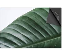 Protection induction 76x51,5 - plaque de recouvrement induction mat- Dietrix protection de table de cuisson- Exclusif - Feuilles - 3 Blanc avec feuille verte