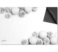 Protection induction 76x51,5 - plaque de recouvrement induction mat- Dietrix protection de table de cuisson- Exclusif - Noël- Blanche balle de Noël