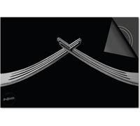 Protection induction 77x51 - plaque de recouvrement induction mat- Dietrix protection de table de cuisson- Base - Couverts - Fourchettes ensemble sur noir