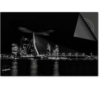 Protection induction 77x51 - plaque de recouvrement induction mat- Dietrix protection table de cuisson- Base - Villes - Pont Erasmus de Rotterdam Noir Blanc
