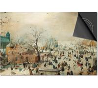 Protection induction 78x52 - plaque de recouvrement induction mat- Dietrix protection de table de cuisson- DELUXE - Maîtres anciens - Avercamp - Peinture Skater