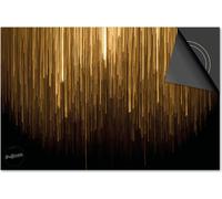 Protection induction 83x51,5 - plaque de recouvrement induction mat- Dietrix protection de table de cuisson- Base - Noir et or - bandes or