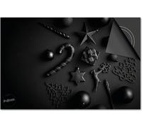 Protection induction 83x51,5 - plaque de recouvrement induction mat- Dietrix protection table de cuisson- Base - Noël- Noir ornements Noël