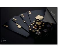 Protection induction 90x52 - plaque de recouvrement induction mat- Dietrix protection de table de cuisson- Base - Noir et Or - Jeu de cartes