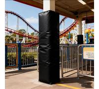 Protection Intégrale pour Poteau De Basket-Ball Carré, Barrière Anti-Collision, Rembourrage sur Mesure pour La Protection des Joueurs, Gymnase(Black,120CM-7.5X7.5CM)
