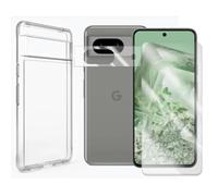 Protection intégrale Verre Trempé Google Pixel 8 5G 6.2"" + Verre Trempé Caméra Arrière+Coque souple silicone Transparente-Yuan