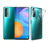 Protection Intégrale Verre Trempé Huawei P Smart 2021 + Verre Trempé Caméra Arrière + Coque Souple Silicone Transparente -Visiodirect-