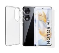 Protection intégrale Verre Trempé incurvé pour Honor 90 5G 6.7"" + Verre Trempé Caméra Arrière + Coque souple transparente - Yuan
