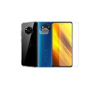 Protection intégrale Verre Trempé pour Honor X8 6.7 + Verre Trempé Caméra Arrière + Coque souple silicone transparente -