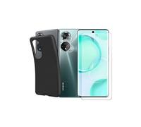 Protection intégrale Verre Trempé pour Huawei Nova 9 6.57 + Verre Trempé Caméra Arrière + Coque souple silicone Noir --