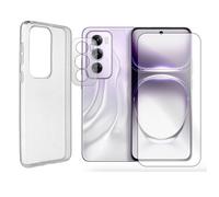Protection intégrale Verre Trempé pour Oppo Reno 12 Pro 5G 6.7"" + Verre Trempé Caméra Arrière + Coque souple transparente -Yuan-