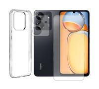 Protection intégrale Verre Trempé pour Xiaomi Redmi 13C 6.74"" + Verre Trempé Caméra Arrière + Coque souple transparente -Yuan-