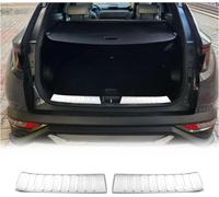 Protection intérieure du seuil de chargement pour Hyundai Tucson 2022-2025 en acier inoxydable, chrome brossé