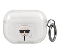 Karl Lagerfeld Coque pour AirPods Pro KLAPUKHGS Argent pailleté Karl's Head