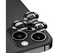 Protection Lentille Caméra Iphone 14 Pro/14 Pro Max - Verre Trempé 9h 0,35 Mm, Cadre Alliage Aluminium, Anti-Poussière, Anti-Rayures, Ultra Hd, Pose Sans Bulles (Noir)