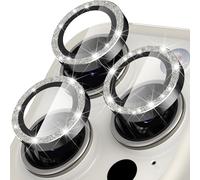 Protection Lentille Caméra Iphone 15 Pro / 15 Pro Max - Verre Trempé 9h, Cadre Alliage Aluminium, Anti-Rayures & Anti-Poussière, Anneau Décoratif Flash, Installation Facile