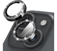 Protection Lentille Caméra Pour Iphone 15 / 15 Plus ¿ Verre Trempé 9h + Bague En Alliage D'aluminium Décor Flash ¿ Anti-Rayures, Anti-Chocs, Haute Définition, Pose Facile (1 Pièce)