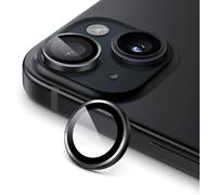 Protection Lentille Caméra Pour Iphone 15 (6,1"") Et 15 Plus (6,7"") - Verre Trempé 9h, Bague Métal Aluminium, Ultra Transparent Hd, Anti-Traces, 1 Pièce (Minuit)