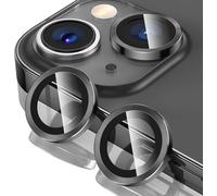 Protection Lentille Caméra Pour Iphone / Iphone Plus (2 Objectifs) - Verre Trempé 9h Hd, Anneau Métal Aluminium Aéronautique Pailleté, Compatible Coque, Installation Facile