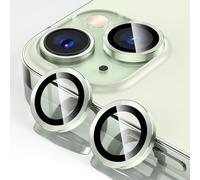 Protection Lentille Caméra Pour Iphone / Iphone Plus (2 Objectifs) - Verre Trempé 9h Hd Transparent, Anneau Métal Aluminium Effet Paillettes, Compatible Coque, Kit 2 Pièces + Gabarit Et Outil Nettoyag