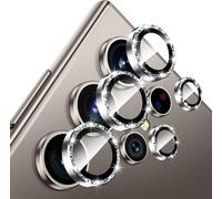 Protection Lentille Caméra Pour Samsung Galaxy S24 Ultra 5g - Anneau Métal + Verre Trempé 9h Pleine Couverture, Hd Anti-Rayures, Anti-Empreintes, Installation Facile