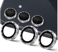 Protection Lentille Caméra Samsung Galaxy A35 5g - Verre Trempé 9h Anti-Rayures, Cadre Aluminium & Bords Pailletés, Pose Sans Bulles - Argent