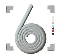 Protection Mousse d'Angles et Rebords pour Bébés. 2 M avec et 4 Protège Coin. Convient pour Table, Bureau, Cheminée, Comptoir - Coins Pointus Kit de Sécurité Enfants (Gris(4 Coins et 2 m))